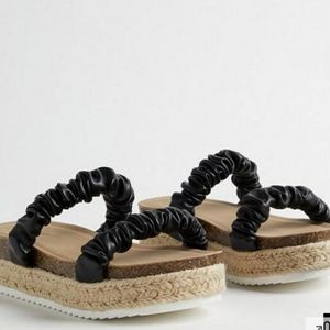 Torrid Double Band Espadrille Platform Slide size 12 woman